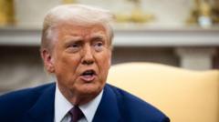 Former US President Donald Trump speaking during a public address