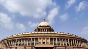 भारत की संसद भवन का दृश्य