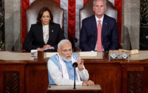 प्रधानमंत्री नरेंद्र मोदी अमेरिका की कांग्रेस को संबोधित करते हुए भारत-अमेरिका संबंधों पर भाषण