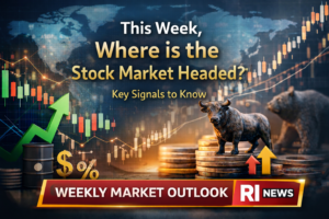 Weekly market outlook graphic showing stock market charts, bullish and bearish indicators, and key signals for the week ahead