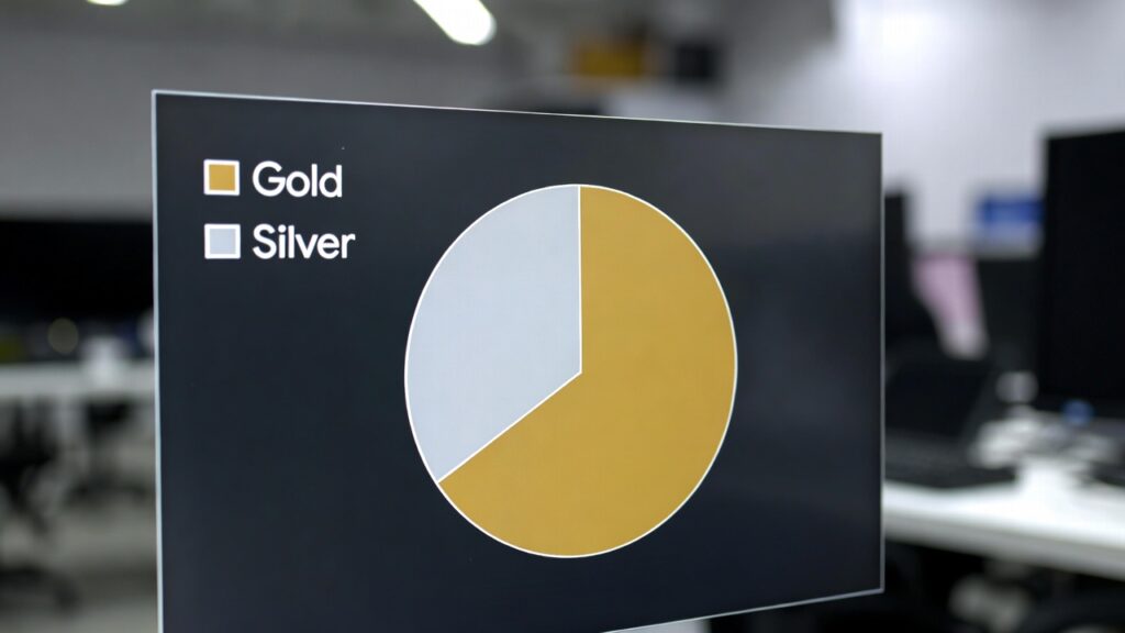 सोना चांदी मार्केट शेयर पाई चार्ट गोल्ड और सिल्वर