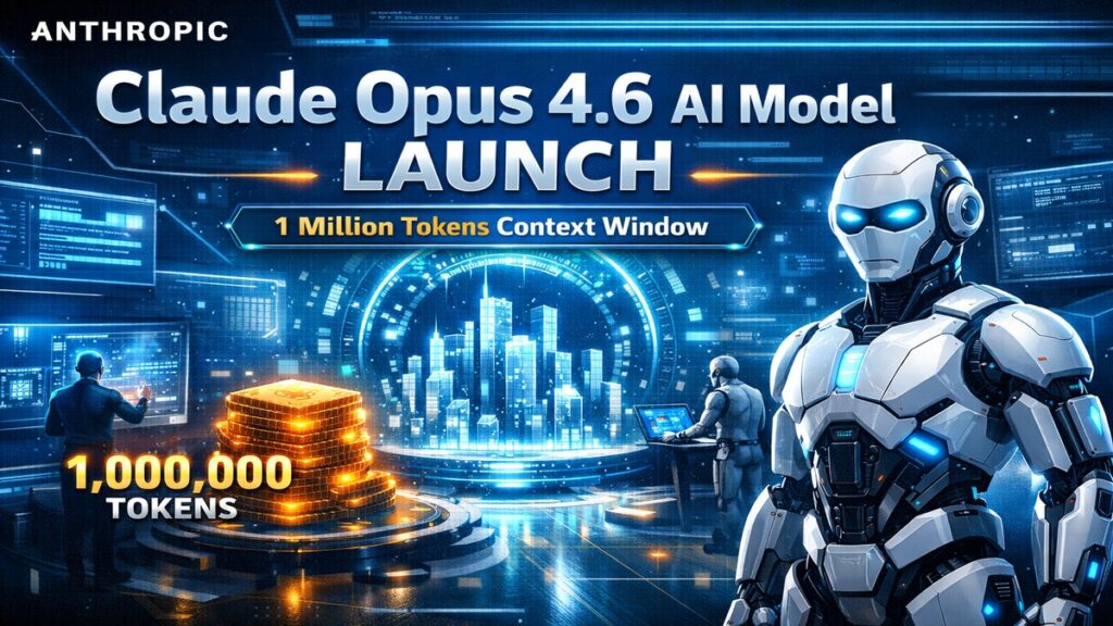 Claude Opus 4.6 AI मॉडल लॉन्च, 1 मिलियन टोकन कॉन्टेक्स्ट वाला नया आर्टिफिशियल इंटेलिजेंस सिस्टम