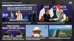 17 फरवरी 2026 की टॉप राष्ट्रीय खबरें: पीएम मोदी द्वारा India AI Impact Expo 2026 का उद्घाटन, फ्रांसीसी राष्ट्रपति मैक्रों के साथ मुंबई में हाथ मिलाते हुए, भारत-फ्रांस डिफेंस डायलॉग बेंगलुरु, ग्रेट निकोबार प्रोजेक्ट और सुप्रीम कोर्ट DPDP एक्ट फैसला – rinews.in न्यूज़ राउंडअप