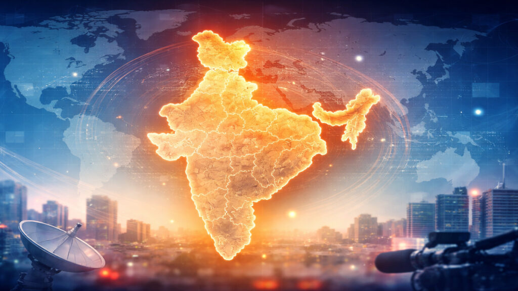 भारत का मानचित्र दर्शाती सुबह की प्रमुख राष्ट्रीय खबरों की फीचर इमेज