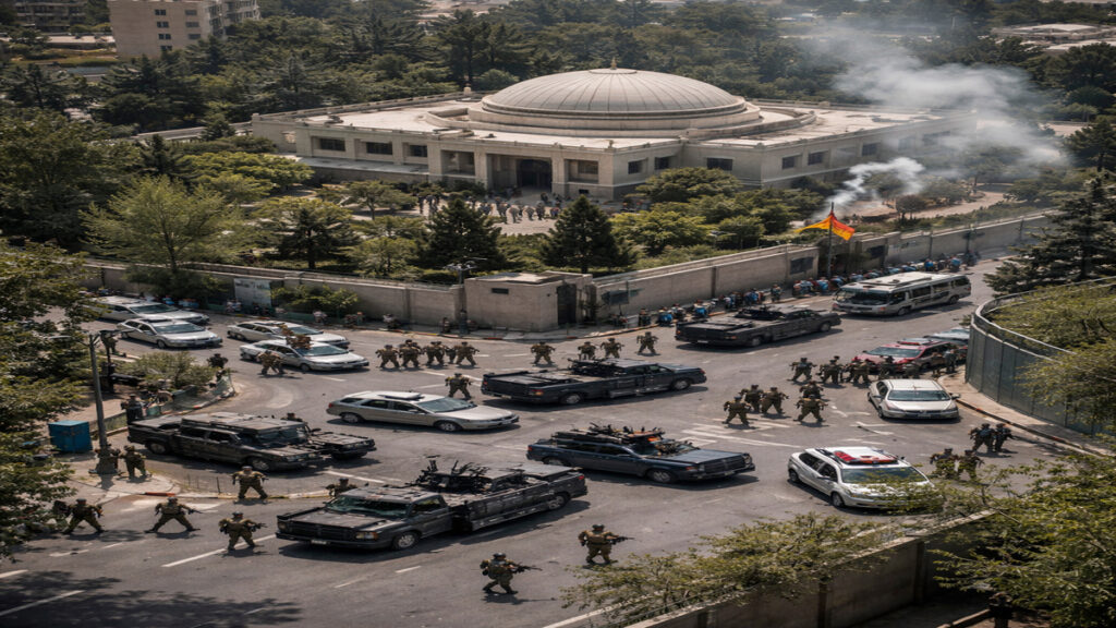 ईरान की राजधानी तेहरान में खामेनेई के आवास क्षेत्र के पास सुरक्षा बलों की तैनाती