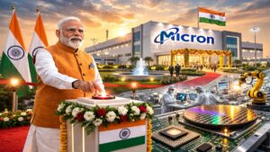 गुजरात में माइक्रोन के सेमीकंडक्टर एटीएमपी प्लांट का उद्घाटन करते प्रधानमंत्री नरेंद्र मोदी
