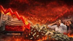 शेयर बाजार में ब्लडबाथ: सेंसेक्स 1,236 अंक टूटा, निवेशकों को ₹7.5 लाख करोड़ का नुकसान