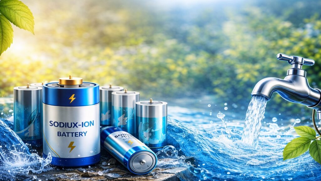 नई सोडियम-आयन बैटरी तकनीक जिसमें ऊर्जा भंडारण और समुद्री पानी से मीठा पानी बनाने की क्षमता दिखाई गई है