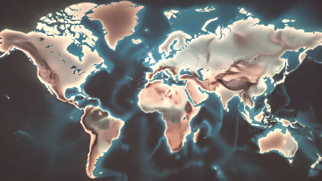 डायनामिक वर्ल्ड मैप के साथ शाम की ब्रेकिंग न्यूज़ फीचर्ड इमेज, ग्लो इफेक्ट और ब्लू टोन में ग्लोबल हेडलाइंस बैकग्राउंड, 6 फरवरी 2026