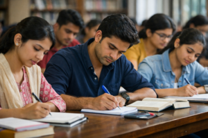 UPPCS Mains परीक्षा की तैयारी करते अभ्यर्थी