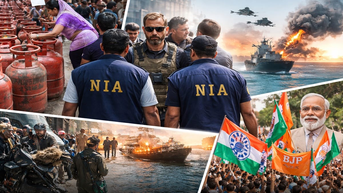 भारत राष्ट्रीय समाचार 18 मार्च 2026 LPG संकट NIA कार्रवाई और ईरान युद्ध का प्रभाव