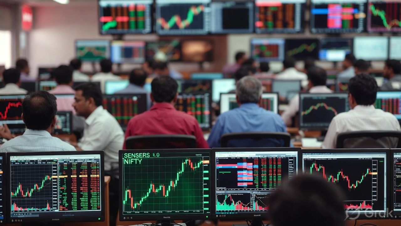 सेंसेक्स आज 800 पॉइंट उछाल शेयर बाजार ट्रेडिंग स्क्रीन