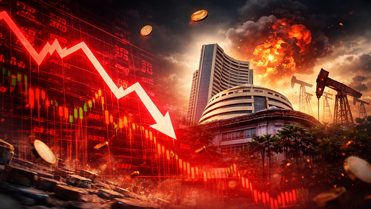 भारतीय शेयर बाजार में गिरावट, सेंसेक्स और निफ्टी में भारी गिरावट का संकेत