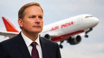 Air India CEO Campbell Wilson इस्तीफा 2026 के बाद विमान के साथ तस्वीर