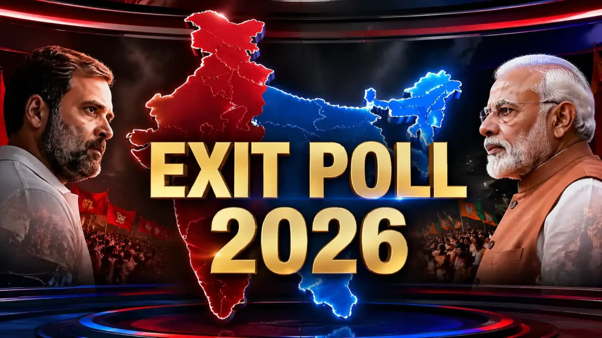 एग्जिट पोल 2026 भारत विधानसभा चुनाव का ग्राफिक मानचित्र