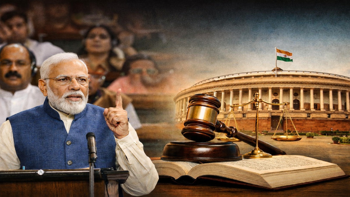 16 अप्रैल 2026 लोकसभा में महिला आरक्षण विधेयक पर बोलते प्रधानमंत्री नरेंद्र मोदी