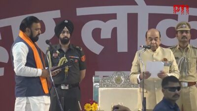 सम्राट चौधरी बिहार के पहले भाजपा मुख्यमंत्री पद की शपथ लेते हुए | 15 अप्रैल 2026