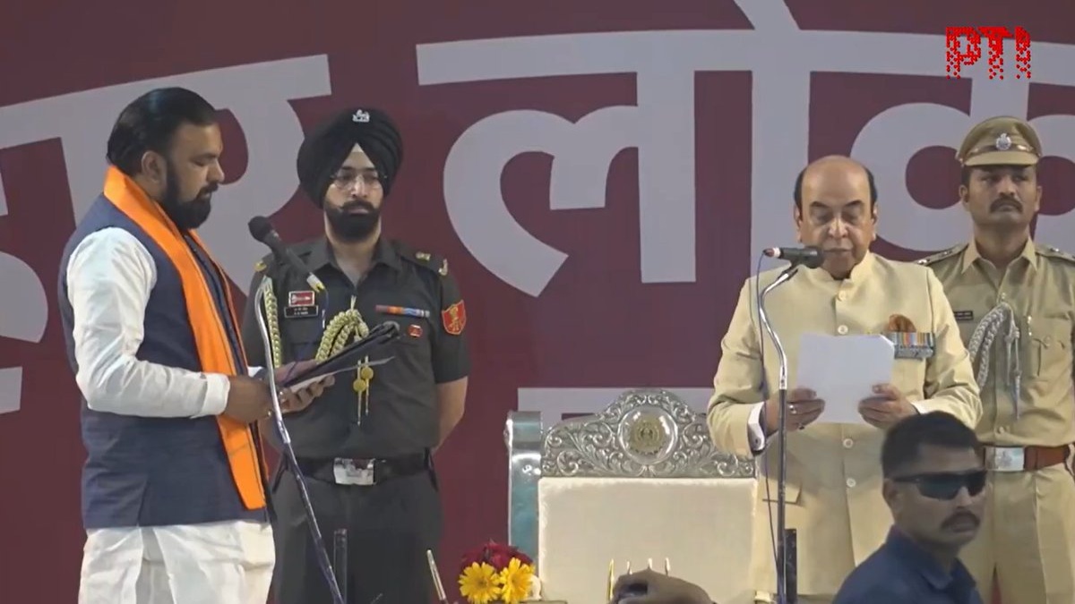 सम्राट चौधरी बिहार के पहले भाजपा मुख्यमंत्री पद की शपथ लेते हुए - 15 अप्रैल 2026