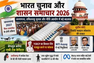 भारत चुनाव और शासन समाचार 2026: जनगणना, तमिलनाडु चुनाव और नीति आयोग में बड़े बदलाव