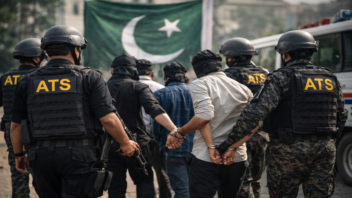 यूपी ATS द्वारा 2026 में आतंकी मॉड्यूल के आरोपियों की गिरफ्तारी का दृश्य