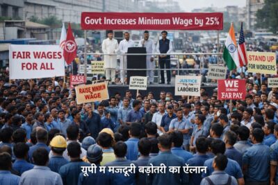 नोएडा में मजदूरों का प्रदर्शन और यूपी सरकार की न्यूनतम मजदूरी बढ़ोतरी घोषणा