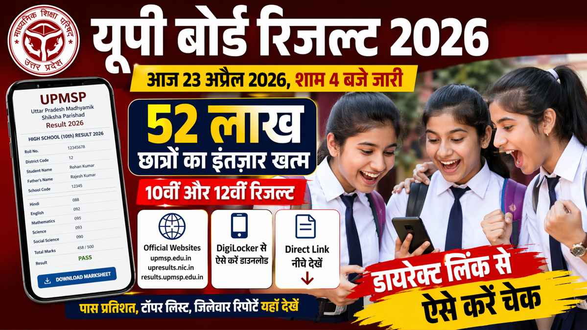 यूपी बोर्ड रिजल्ट 2026 चेक करते छात्र