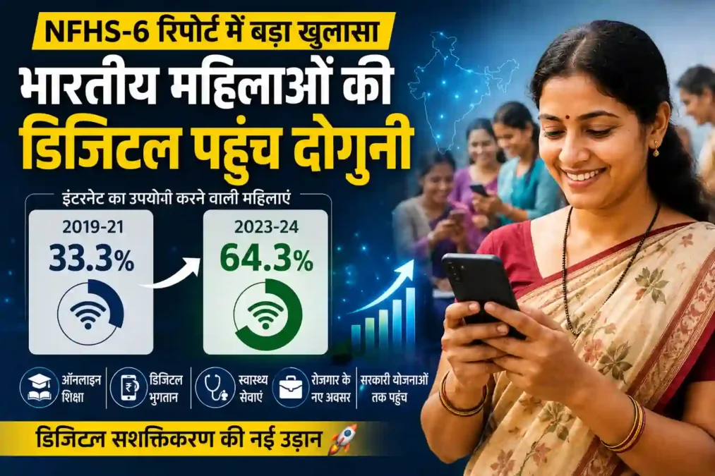 भारतीय महिलाओं की डिजिटल पहुंच दोगुनी, NFHS-6 रिपोर्ट में बड़ा खुलासा - राष्ट्रीय