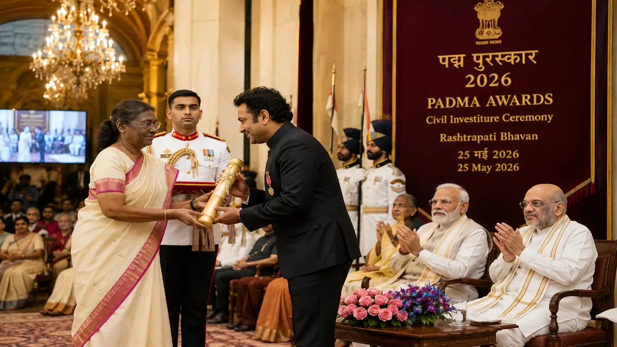 राष्ट्रपति द्रौपदी मुर्मु ने पद्म पुरस्कार प्रदान किए, पीएम मोदी समेत कई दिग्गज रहे मौजूद - राष्ट्रीय