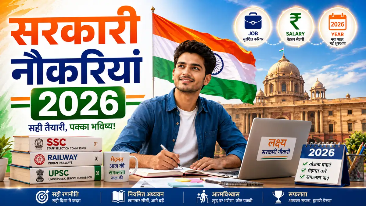सरकारी नौकरियां 2026 - SSC CGL, Railway NTPC, UPSC और अन्य भर्तियों की पूरी जानकारी