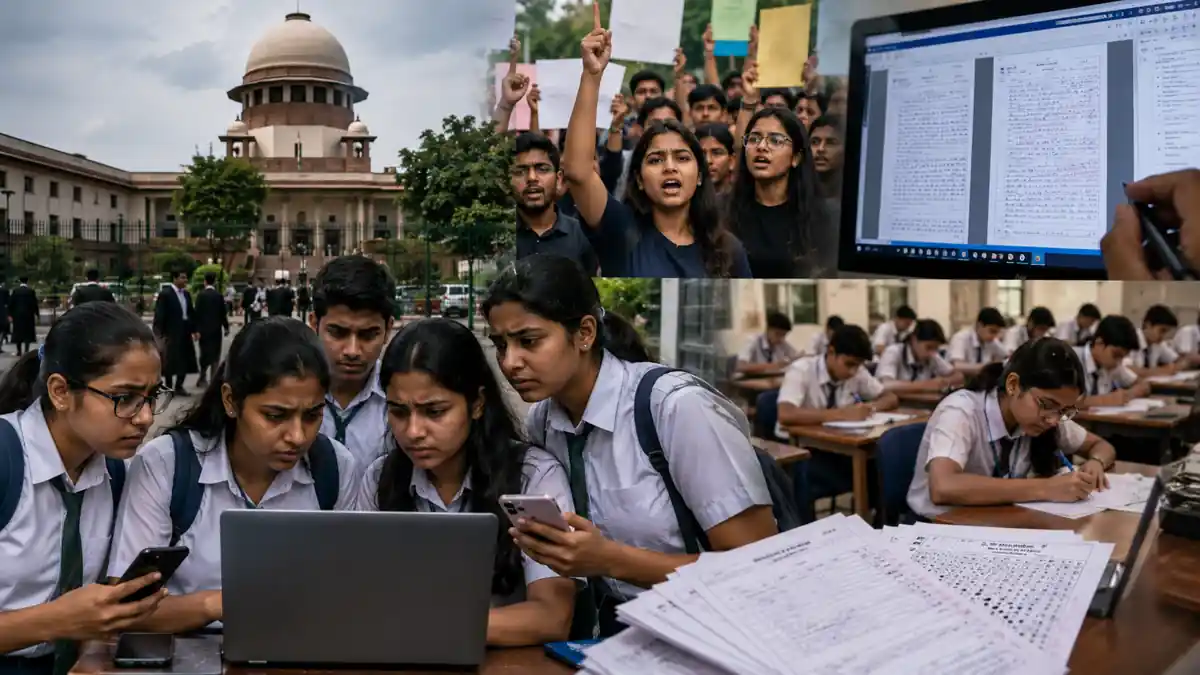 CBSE OSM विवाद 2026 के बीच छात्र परिणाम जांचते हुए, डिजिटल मूल्यांकन प्रणाली और दिल्ली हाईकोर्ट की पृष्ठभूमि